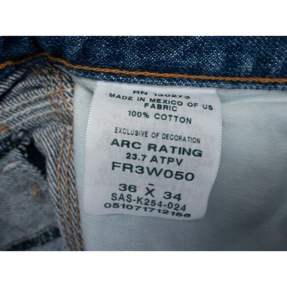 Wrangler FR Jeans Mens 35x33 (Tag 36x34) Blue Flame Resistant RIGGS Workwear - Picture 2 of 14